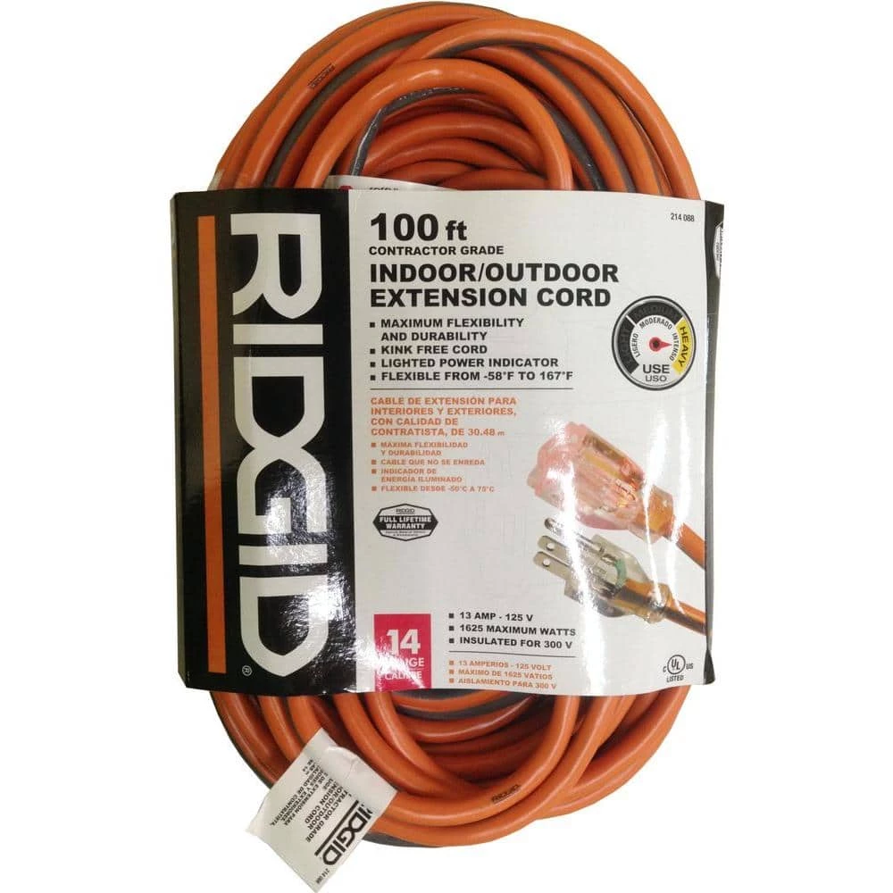 RIDGID 100 ft. 14/3 Extension Cord 3 RIDGID 100 ft. 14/3 Extension Cord