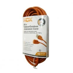 HDX 25 ft. 16/3 Light-Duty Indoor/Outdoor Extension Cord, Orange