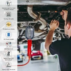 Power By Go Green 25 ft. 16/3 Metal Drop Light with Side Socket -Extension Cords Sales Store orange power by go green general purpose cords gg 36725 44 1000