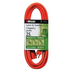 Woods 25 ft. 16/3 SJTW Outdoor Medium-Duty Extension Cord, Orange