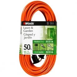 Woods 50 ft. 16/2 SJTW Outdoor Light-Duty Extension Cord in Orange