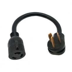 Parkworld 1.5 ft. 10/3 3-Wire 50 Amp Range/Oven 3-Prong NEMA 10-50P Plug to 30 Amp Locking L6-30R Adapter Cord(10-50P to L6-30R)