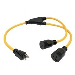 Parkworld 3 ft. 12/3 3-Wire NEMA 6-20 Splitter NEMA 6-20P to (2) 6-20R T-Blade for 6-15R Receptacle Y Adapter Cord