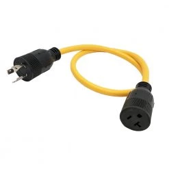 Parkworld 3 ft. 12/3 3-Wire 20 Amp 3-Prong Locking Plug NEMA L6-20P to 15 Amp 125-Volt 5-20R(T-Blade 5-15R) Adapter Cord