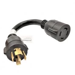Parkworld 1 ft. 10/4 4-Wire 30 Amp 208-Volt 5-Prong Locking NEMA L21-30P Plug to 4-Prong Locking L14-30R Receptacle Adapter Cord