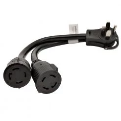 Parkworld 1.5 ft. 10/4 4-Wire 30 Amp 125/250-Volt NEMA 14-50P to 2x L14-30R Multi-Outlets V-Splitter Power Cord -Extension Cords Sales Store parkworld appliance extension cords 61490 1f 1000
