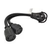 Parkworld 1.5 ft. 10/4 4-Wire 30 Amp 125/250-Volt NEMA 14-50P to 2x L14-30R Multi-Outlets V-Splitter Power Cord -Extension Cords Sales Store parkworld appliance extension cords 61490 64 1000