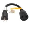 Parkworld 1 ft. 10/3 3-Wire 10 Amp 125-Volt 3-Prong NEMA 5-15P Plug to 20 Amp Locking L6-20R Adapter Cord (5-15P to L6-20R) -Extension Cords Sales Store parkworld appliance extension cords 691807 64 1000