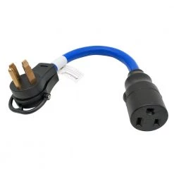 Parkworld 1.5 ft. 8/3 3-Wire RV/Generator/Range 50 Amp 4-Prong NEMA 14-50P Plug to 50 Amp Welder 3-Prong 6-50R Female Adapter Cord