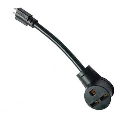 Parkworld 1 ft. 10/3 3-Wire 15 Amp 125-Volt 3-Prong NEMA 5-15P Plug to 3-30 Amp 250-Volt 6-30R Receptacle Adapter Cord