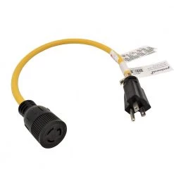 Parkworld 8 inch. 12/3 3-Wire 15 Amp 125-Volt NEMA 5-15P Plug to Locking L5-15R Receptacle Adapter Cord (5-15P to L5-15R)