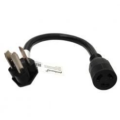 Parkworld 1.5 ft. 10/3 3-Wire 30 Amp Dryer 3-Prong NEMA 10-30P Plug to Generator 3-Prong Locking L6-20R Adapter Cord