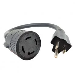 Parkworld 1.5 ft. 10/3 3-Wire Household 15 Amp 125-Volt NEMA 5-15P Plug to Generator 3-Prong Locking L14-30R Adapter Cord