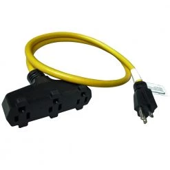 Parkworld 4 ft. 12/3 3-Wire 20 Amp 125-Volt Household NEMA 5-20P to 3x 5-15R Tri-Outlets Adapter Cord