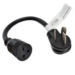 Parkworld 1.5 ft. 10/3 3-Wire 50 Amp 3-Prong NEMA 10-50P Plug to 20 Amp T-Blade Female Outlet 6-20R/6-15R Range Adapter Cord