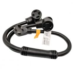 Parkworld 3 ft. 10/4 4-Wire Dryer 30 Amp 4-Prong Y Adapter Cord NEMA 14-30P Plug to (2) 14-30R Receptacle