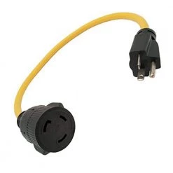 Parkworld 2 ft. 12/3 3-Wire Generator 20 Amp 125-Volt NEMA 5-20P to L5-30R Adapter Cord