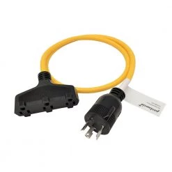 Parkworld 4 ft. 12/3 3-Wire 30 Amp 125-Volt Generator 3-Prong Locking NEMA L5-30P to 3x 5-15R Tri-Outlets Adapter Cord