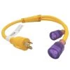 Parkworld 3 ft. 10/3 3-Wire Generator Y Adapter Cord 30 Amp 125-Volt NEMA L5-30P Plug to 2x 5-20/15R Receptacle Y Splitter -Extension Cords Sales Store parkworld generator cords 692330 64 1000