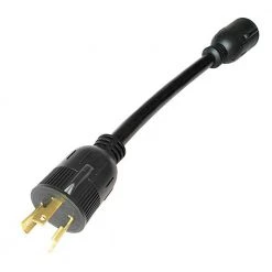 Parkworld 1 ft. 10/3 STW 3-Wire Generator 30 AMP 3-prong L5-30P Plug to 4-prong L14-30R (2 Hots Bridged)
