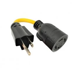 Parkworld 8 in. 12/3 SJTW 3-Wire Household Regular 15 Amp Plug 5-15P to L14-30R Generator 4-prong 30 Amp Receptacle Adapter Cord