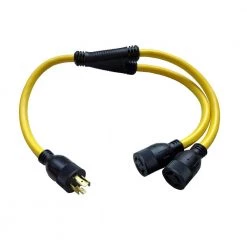Parkworld 3 ft. 125/250-Volt 20 Amp Generator 4-Prong L14-20 Splitter Cord NEMA L14-20P to (2) L14-20R Receptacle Y Adapter Cord