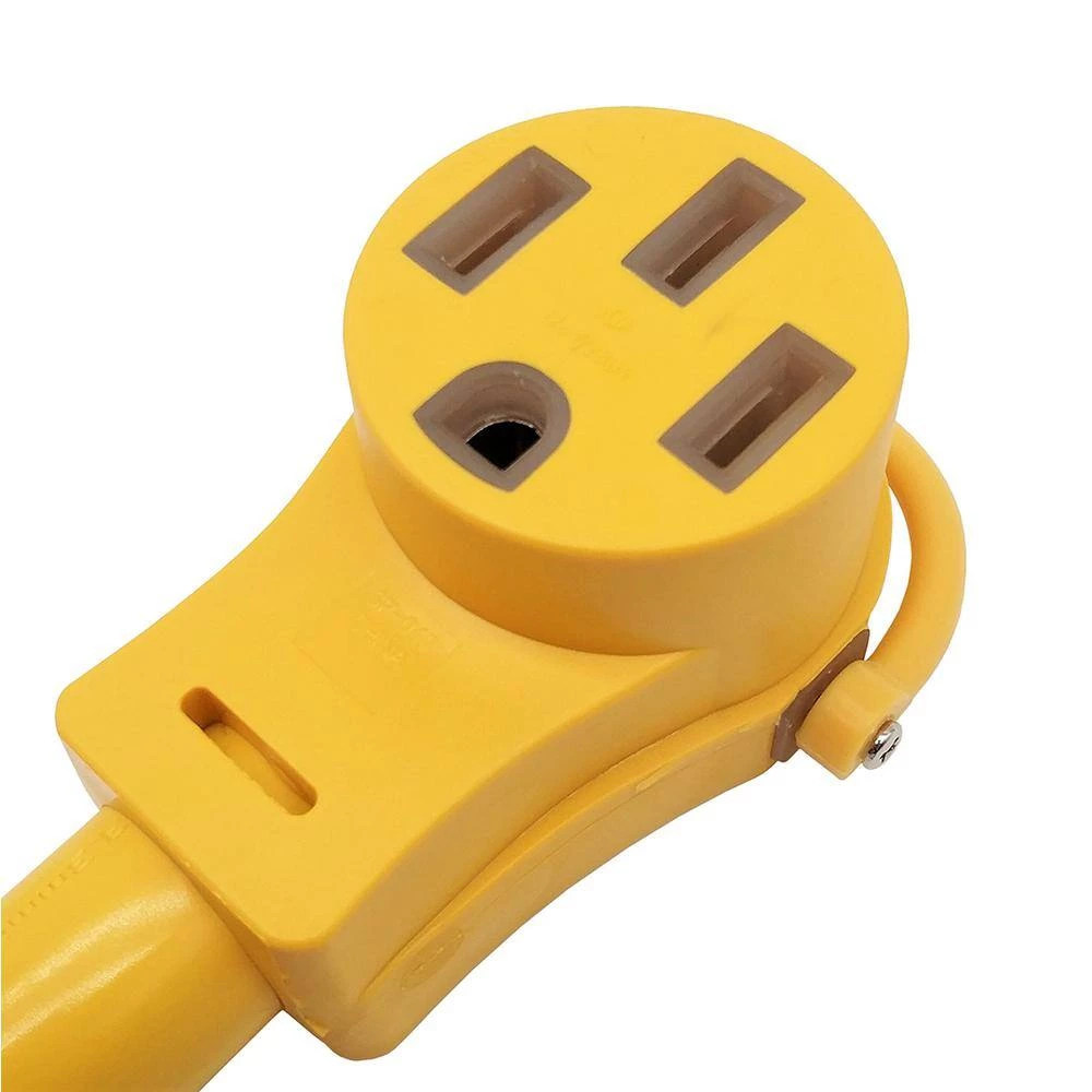 Parkworld 1.5 ft. 6/4 STW 4-Wire 50 Amp 125-V/250-Volt SS2-50P/CS6365 Locking Plug to 14-50R RV/EV/Generator Adapter Cord Yellow 5 Parkworld 1.5 ft. 6/4 STW 4-Wire 50 Amp 125-V/250-Volt SS2-50P/CS6365 Locking Plug to 14-50R RV/EV/Generator Adapter Cord Yellow - Image 3