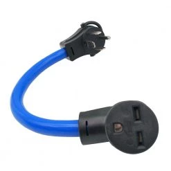 Parkworld 1.5 ft. 8/3 3-Wire RV/Generator 55 Amp 125/250-Volt 4-Prong NEMA 14-60P Plug to 30 Amp 3-Prong 6-30R Adapter Cord