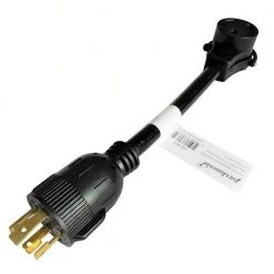 Parkworld 1 ft. 10/3 Generator 30 Amp 4-Prong Locking L14-30P Plug to RV 30 Amp 3-Prong TT-30R Adapter Cord (L14-30P to TT-30R)