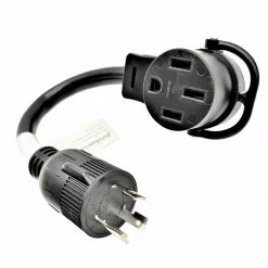 Parkworld 1 ft. 10/3 Generator 30 Amp 3-Prong Locking L5-30P Plug to 50 Amp 4-Prong 14-50R Adapter cord(2-Hots Bridged) FOR RVs