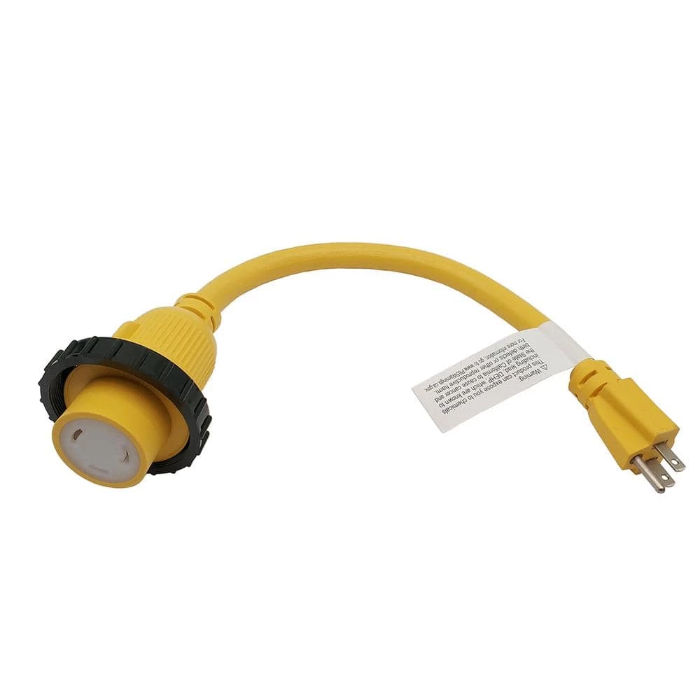 Parkworld 1 ft. 10/3 STW 3-Wire Shore Power 15 Amp to 30 Amp NEMA 5-15P to L5-30R RV Adapter Cord 4 Parkworld 1 ft. 10/3 STW 3-Wire Shore Power 15 Amp to 30 Amp NEMA 5-15P to L5-30R RV Adapter Cord - Image 2