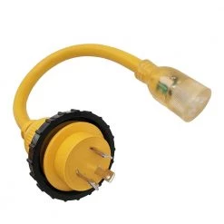 Parkworld 1 ft. 10/3 3-Wire RV Shore Power 30 Amp 125-Volt NEMA L5-30P to 20 Amp 5-20/5-15R Adapter Cord (L5-30P to 5-20/15R)