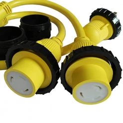 Parkworld 3 ft. 10/3 RV and Marine Boat Shore Power 30 Amp 125-Volt Y Adapter Cord NEMA L5-30P to (2) L5-30R Receptacle -Extension Cords Sales Store parkworld rv marine cords 692040 1f 1000