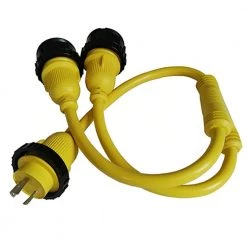 Parkworld 3 ft. 10/3 RV and Marine Boat Shore Power 30 Amp 125-Volt Y Adapter Cord NEMA L5-30P to (2) L5-30R Receptacle -Extension Cords Sales Store parkworld rv marine cords 692040 44 1000
