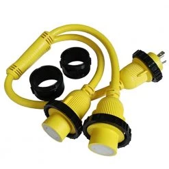 Parkworld 3 ft. 10/3 RV and Marine Boat Shore Power 30 Amp 125-Volt Y Adapter Cord NEMA L5-30P to (2) L5-30R Receptacle