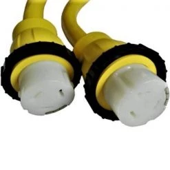 Parkworld 3 ft. 6/4 4-Wire Marine Shore Power 50 Amp 125/250-Volt Y Adapter Cord NEMA SS2-50P to (2)SS2-50R Receptacle Yellow -Extension Cords Sales Store parkworld rv marine cords 692057 1f 1000