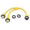 Parkworld 3 ft. 6/4 4-Wire Marine Shore Power 50 Amp 125/250-Volt Y Adapter Cord NEMA SS2-50P to (2)SS2-50R Receptacle Yellow -Extension Cords Sales Store parkworld rv marine cords 692057 64 1000