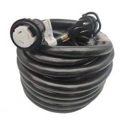 Parkworld 50 ft. STW 6/3 plus 8/1 RV/Marine 50 Amp 125-Volt/250-Volt Extension Cord 14-50P Plug to SS2-50R Twist Lock Receptacle