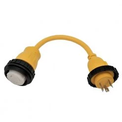 Parkworld 1.5 ft. 10/3 RV/Marine 30 Amp 125-Volt Locking L5-30P Plug to 50 Amp Marine Shore Power SS1-50R Adapter Cord in Yellow -Extension Cords Sales Store parkworld rv marine cords 885927y c3 1000