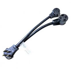 Parkworld 1.5 ft. 10/4 4-Wire RV 50 Amp 4-Prong V Adapter Cord NEMA 14-50P Plug to TT-30R & 14-30R Receptacle V Splitter Cord