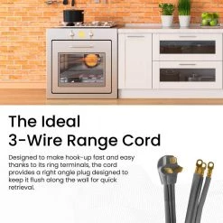 Power By Go Green 4 ft. 6/2 and 8/1 3-Wire Range Cord -Extension Cords Sales Store power by go green appliance extension cords gg 27004 1f 1000