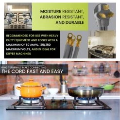 Power By Go Green 4 ft. 6/2 and 8/1 3-Wire Range Cord -Extension Cords Sales Store power by go green appliance extension cords gg 27004 76 1000