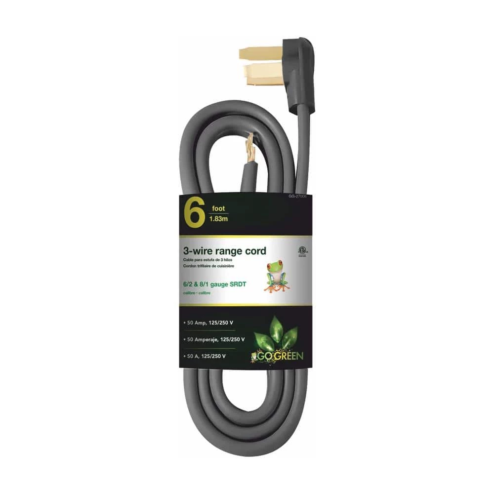 Power By Go Green 6 ft. 6/2 and 8/1 3-Wire Range Cord 3 Power By Go Green 6 ft. 6/2 and 8/1 3-Wire Range Cord