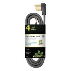 Power By Go Green 4 ft. 10-Gauge SRDT Dryer Cord