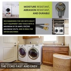 Power By Go Green 4 ft. 10-Gauge SRDT Dryer Cord -Extension Cords Sales Store power by go green appliance extension cords gg 27104 76 1000