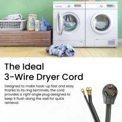 Power By Go Green 6 ft. 10-Gauge SRDT Dryer Cord -Extension Cords Sales Store power by go green appliance extension cords gg 27106 1f 1000