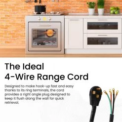 Power By Go Green 4 ft. 6/2 and 8/2 4-Wire Range Cord -Extension Cords Sales Store power by go green appliance extension cords gg 27204 1f 1000