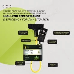 Power By Go Green 2 ft. Portable GFCI Extension Cord 12 Power By Go Green 2 ft. Portable GFCI Extension Cord -Extension Cords Sales Store power by go green gfci plugs gg 12402 1f 1000