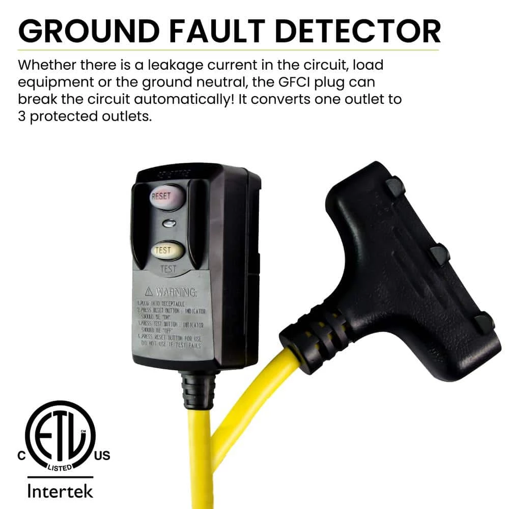 Power By Go Green 2 ft. Portable GFCI Extension Cord 5 Power By Go Green 2 ft. Portable GFCI Extension Cord - Image 3