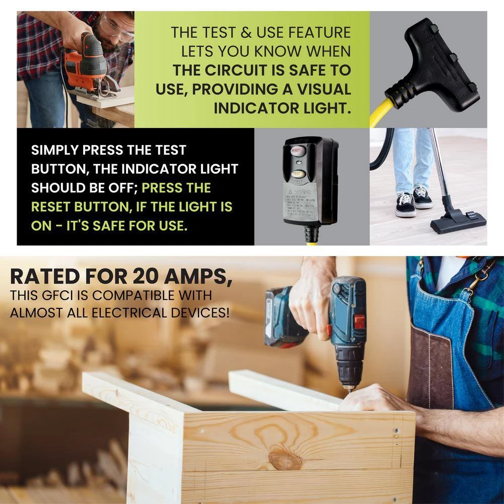 Power By Go Green 2 ft. Portable GFCI Extension Cord 9 Power By Go Green 2 ft. Portable GFCI Extension Cord - Image 7